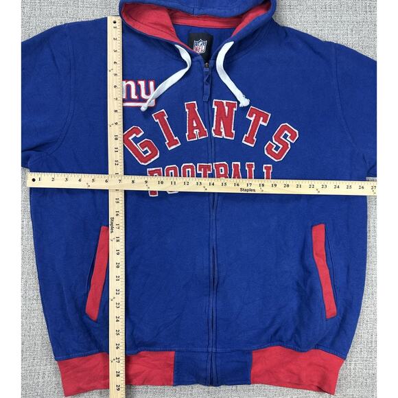 New York Giants Hoodie Sweatshirt Mens XXL Blue Red Football Full Zip G-III - Picture 2 of 13